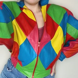 VINTAGE Multicolored Leather Jacket
